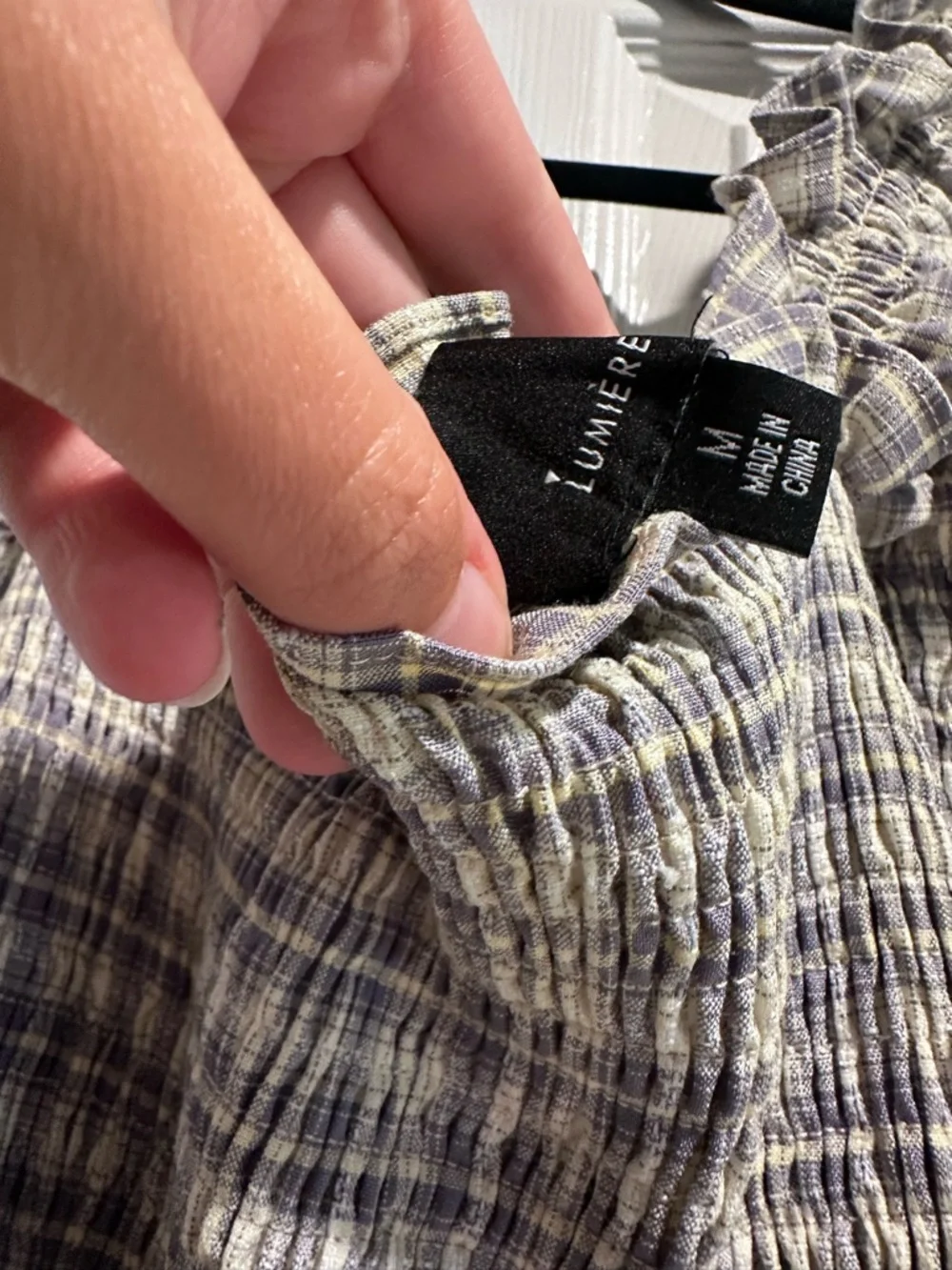 Gray Plaid Ruffled Sundress Lumiere